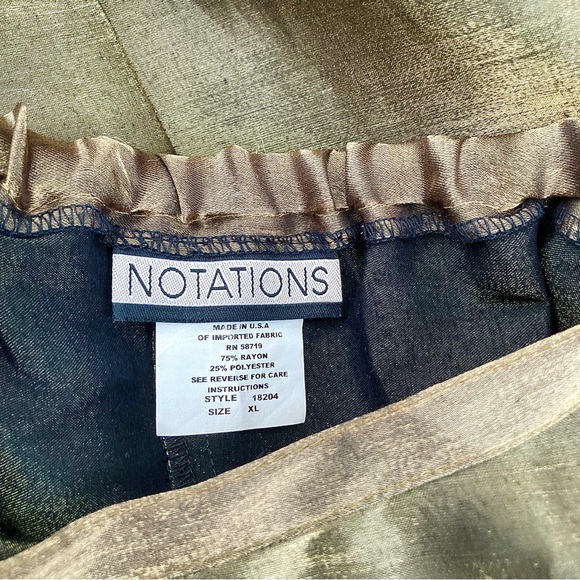 Notations shimmering metallic silky maxi skirt vintage holiday party stretchy - Picture 2 of 7